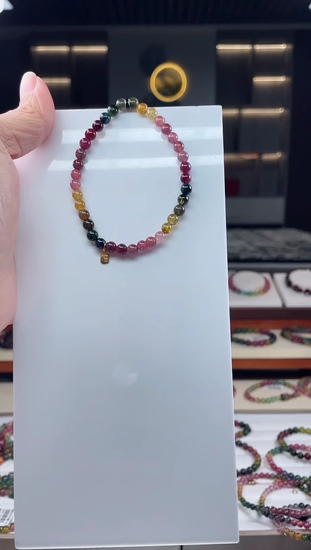 未镶嵌单圈手串碧玺（多样性发一条）Q