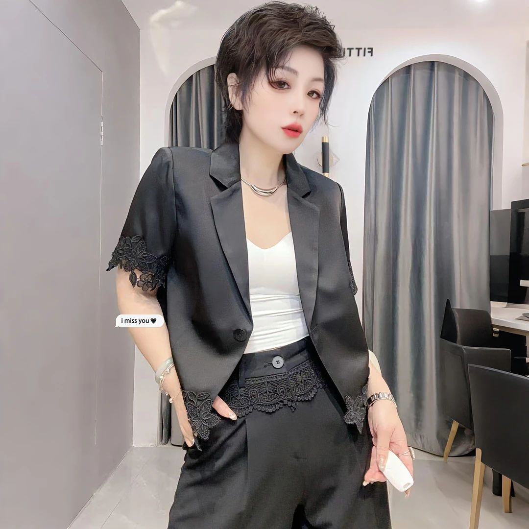 【依尚精选】欧货现货小西服纯欲风西装外套薄款修身春夏气质短袖