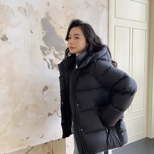 冬鸭白鸭绒2025新款90绒黑色短款泡芙羽绒服女显瘦加厚小个子外套