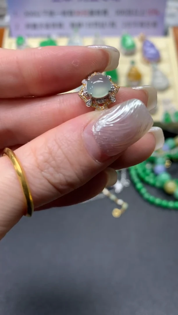 【闪购商品】翡翠戒指18K金镶嵌戒指|2800+280