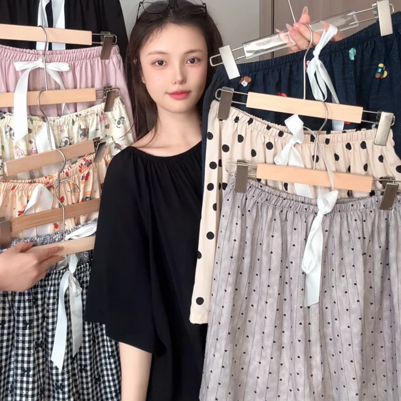 棉绸睡裤女士夏季薄款短裤纯绵绸可外穿沙滩人造棉时尚休闲家居裤