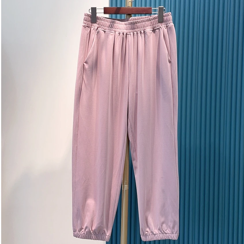 水淼/2025夏季新款时尚舒适休闲百搭针织九分裤  20066