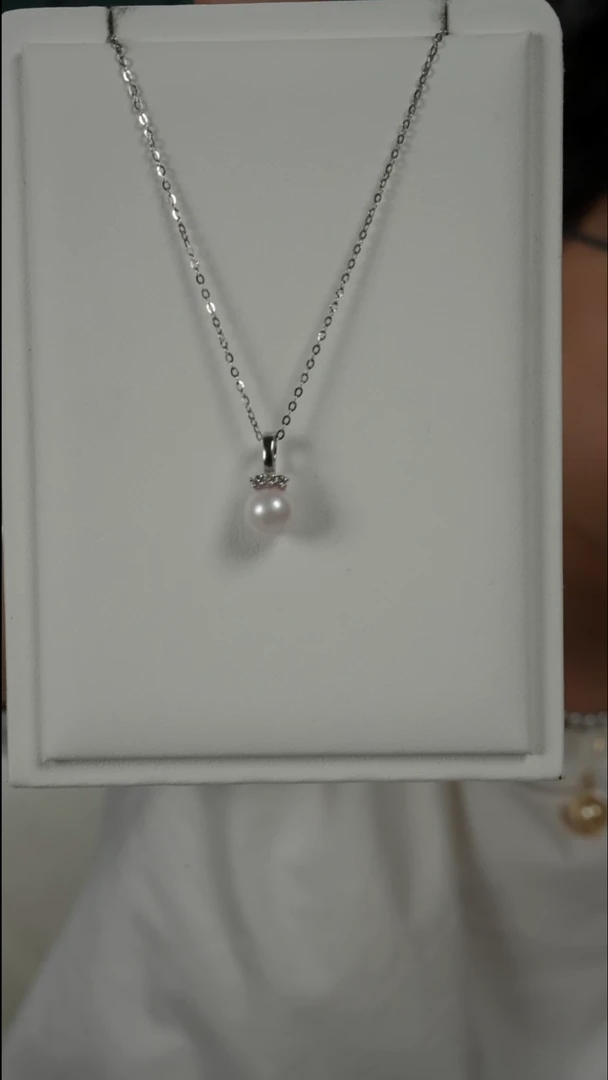 吊坠(赠链)银S925镶嵌海水珍珠AK万能扣7-7.5（AB198）