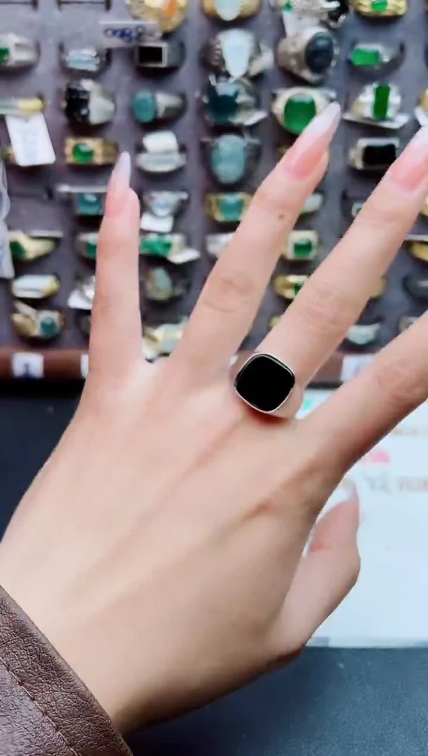 未镶嵌戒指翡翠天然翡翠男戒