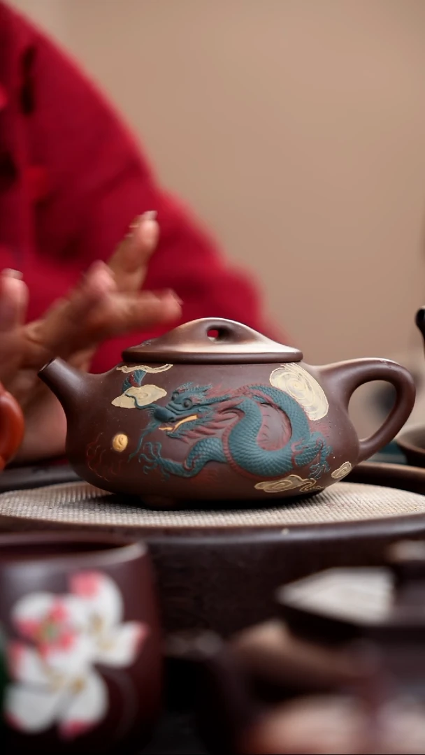 【闪购商品】紫砂茶壶紫泥堆龙景舟石瓢