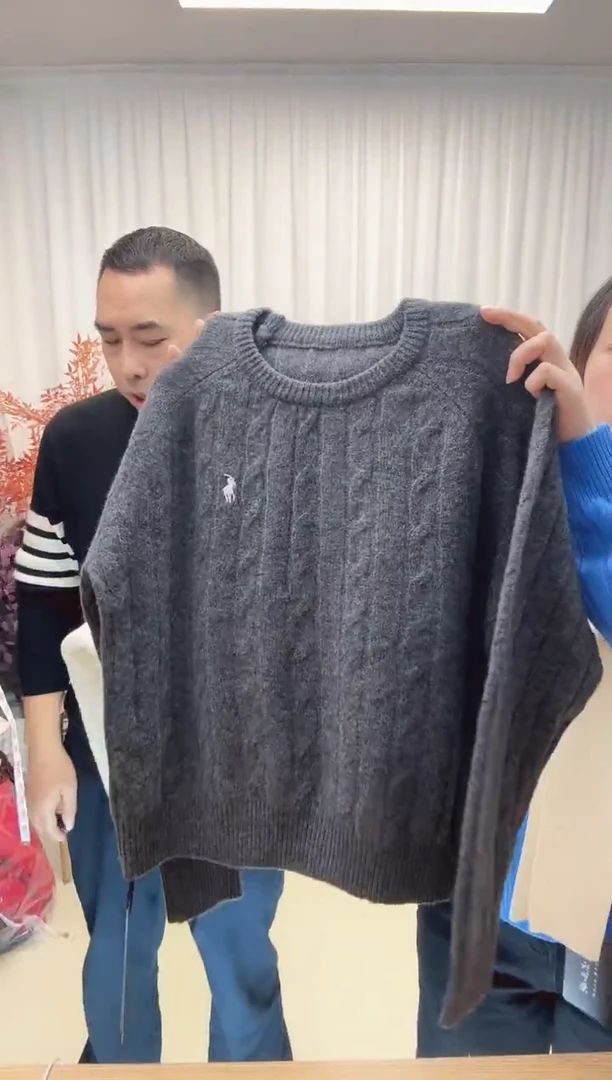 圆领拉花套头均码（90-130斤）深灰色