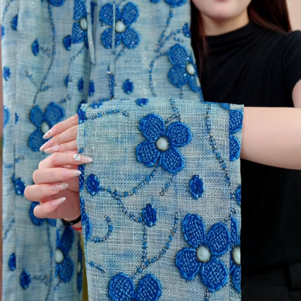 K002长裤“蓝花楹”2025新款基础款轻职风松紧腰阔腿裤外穿薄夏直筒