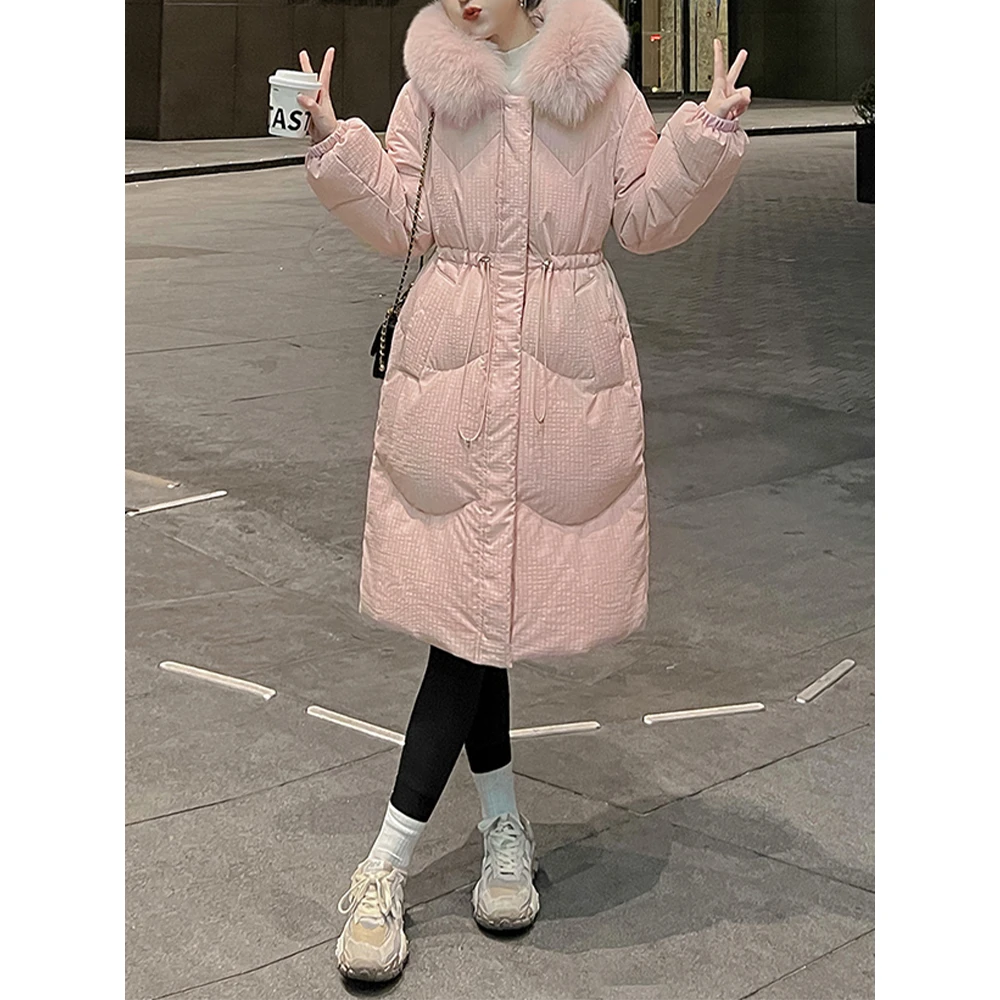 冬季新款显瘦中长款加厚环保狐狸大毛领羽绒服JYFSSJ23121 810508