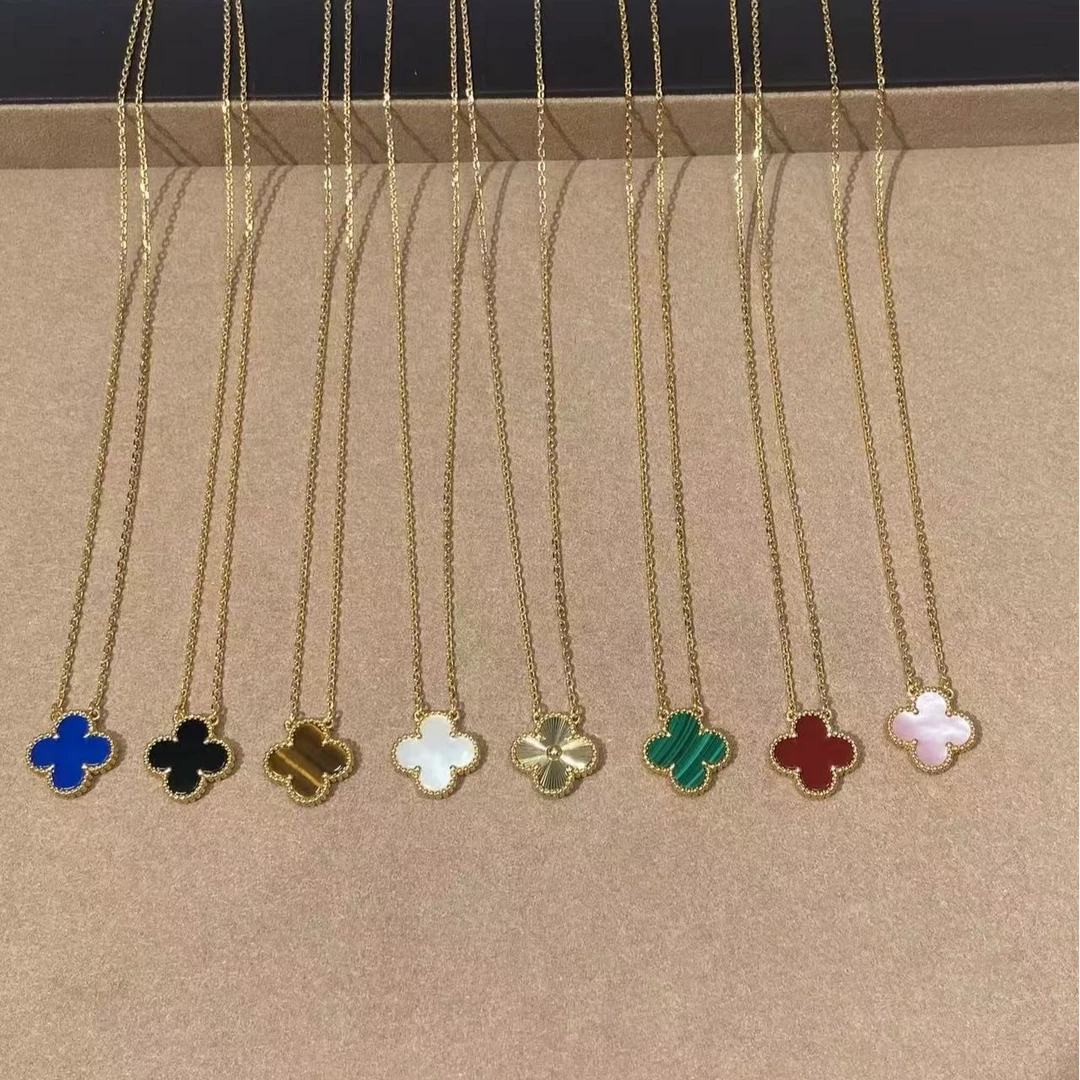 足金999四叶草单花贝母玛瑙套链合集