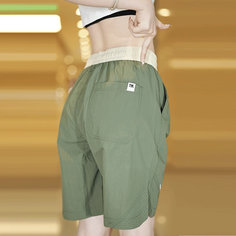 夏季冰丝薄款休闲外穿五分裤男士轻薄透气宽松速干百搭运动中裤子