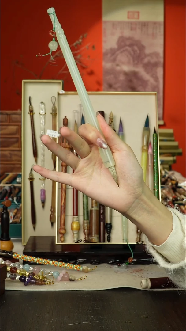 47号闪孤品高货毛笔链接 清水试笔 蘸墨不退