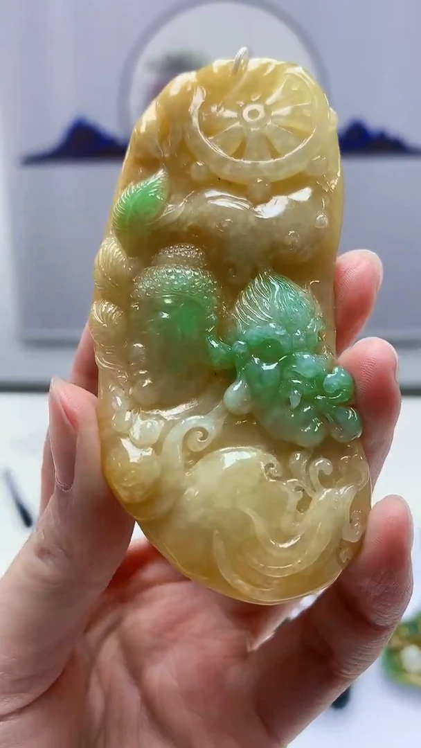 【闪购商品】定制翡翠未镶嵌4917zm-毛货挂件173