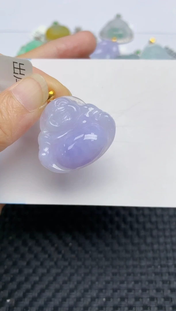 翡翠18K金镶嵌颈饰天然A货翡翠