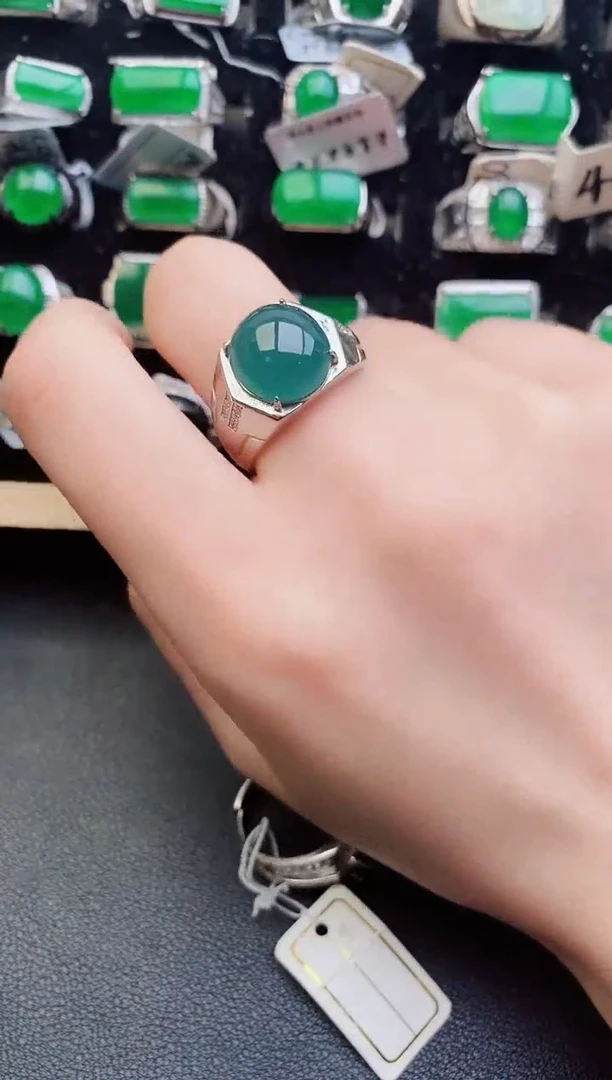 翡翠戒指银S925镶嵌1