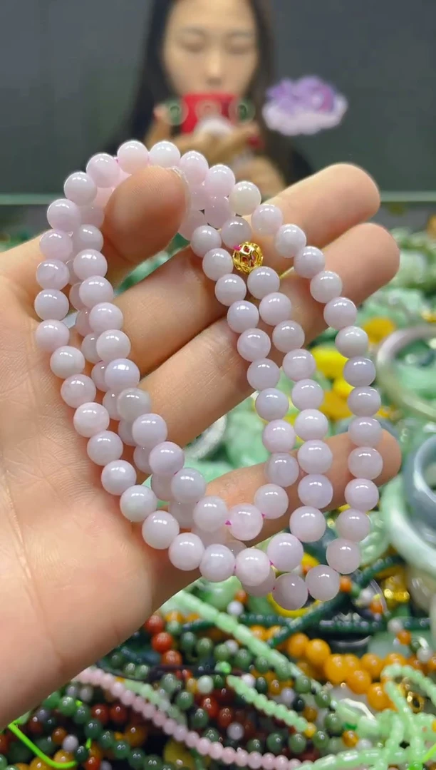 颈饰未镶嵌翡翠6MM/C/翡翠A货，一件也是批发价