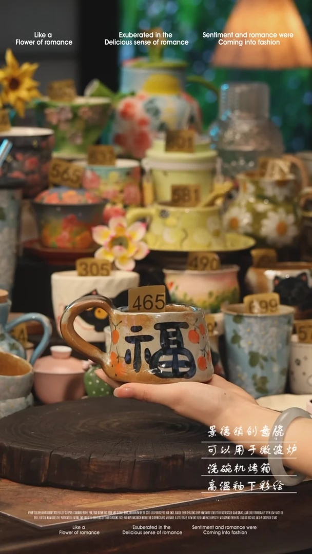 陶瓷465景德镇高温釉下彩手工手绘款式