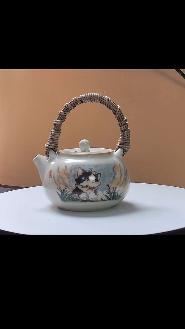 茶壶古汝萌猫提梁壶礼盒装
