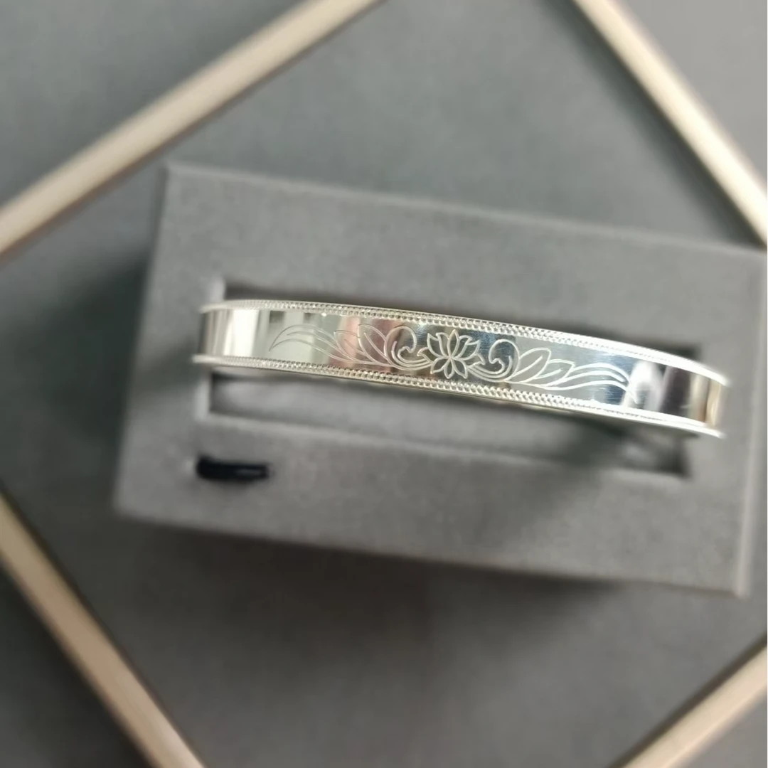 足银手镯 时尚简约百搭潮流手镯