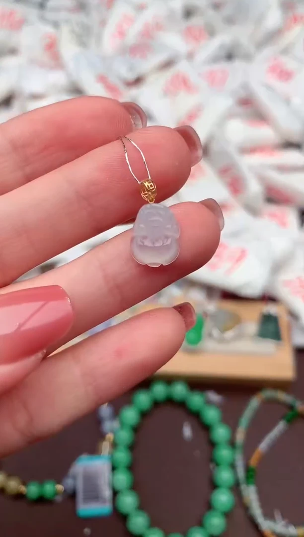 【闪购商品】翡翠挂件18K金镶嵌一   