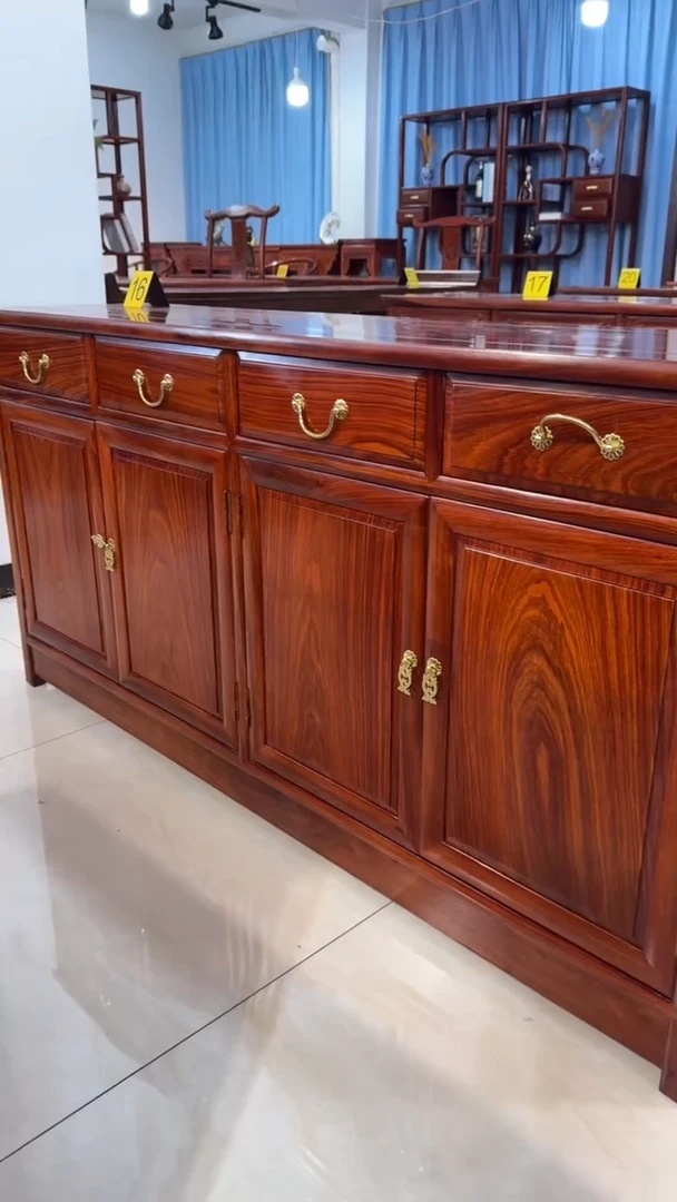 花梨木类柜类家具乘**铁刺猬餐边柜158*40*80四门四抽