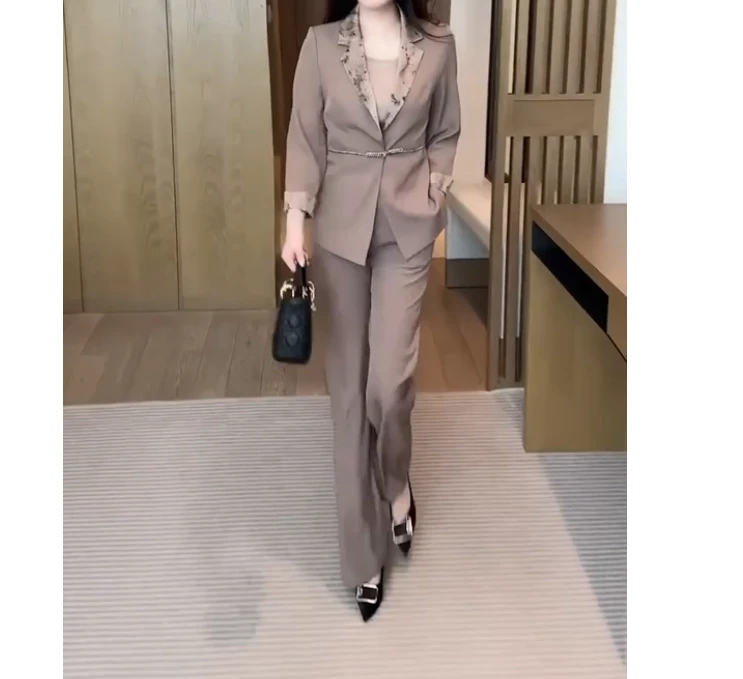 2025春季新款时尚女装爆款轻熟百搭女长袖套装