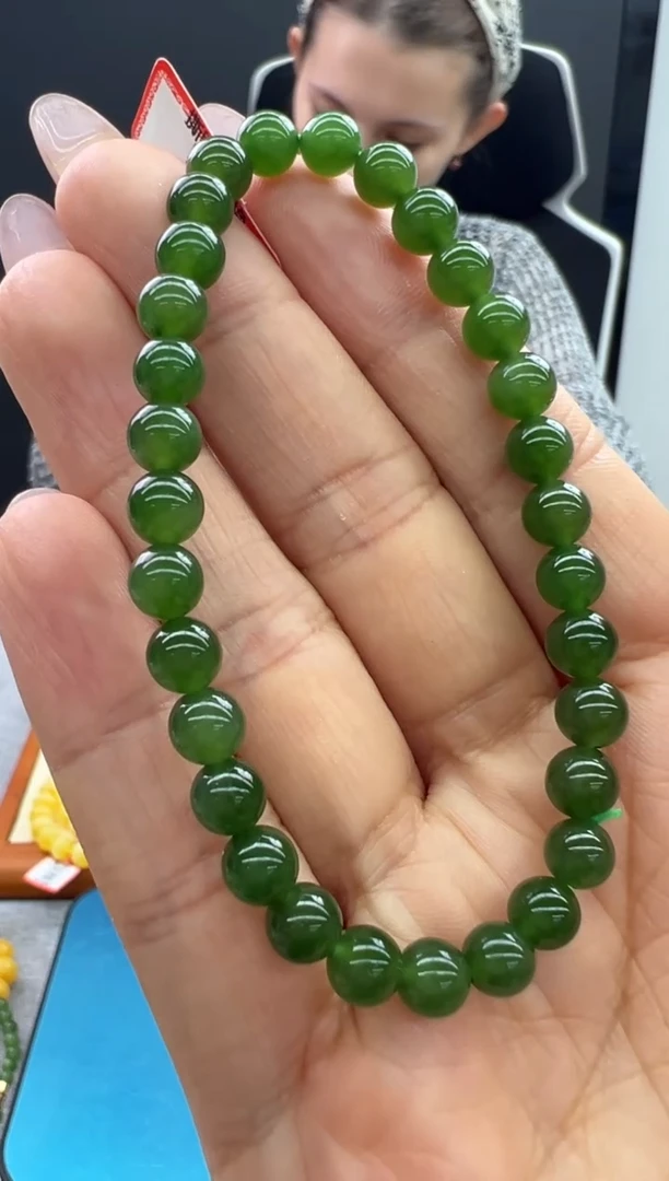 【闪购商品】和田玉（碧玉）手链未镶嵌277秒拍号