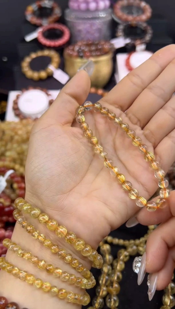 未镶嵌手串水晶金发晶6.7mm