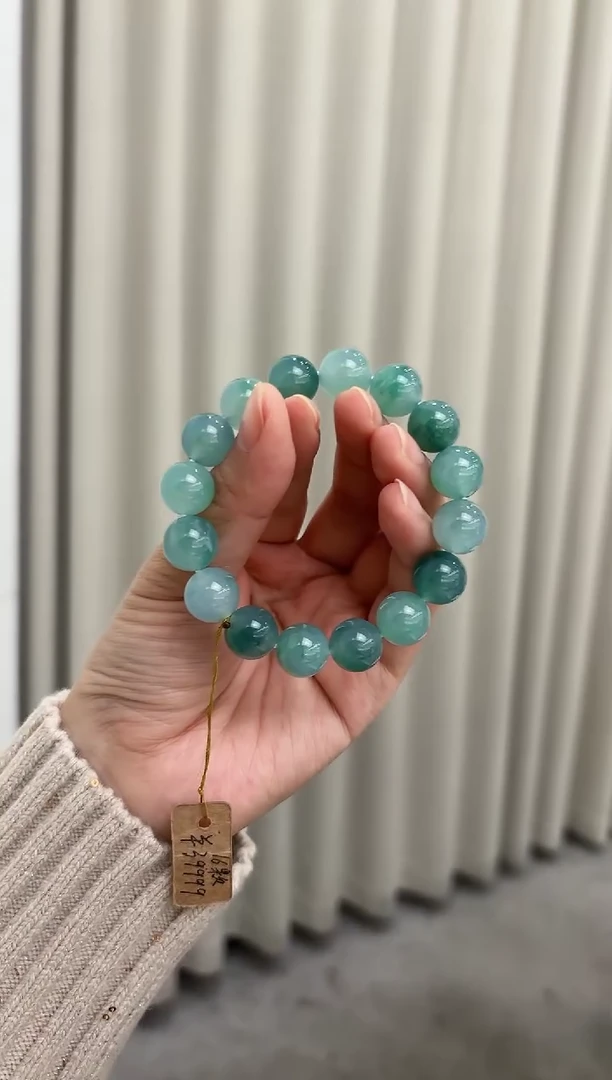 未镶嵌手串翡翠翡翠水墨丹青手串16颗多人不退不换