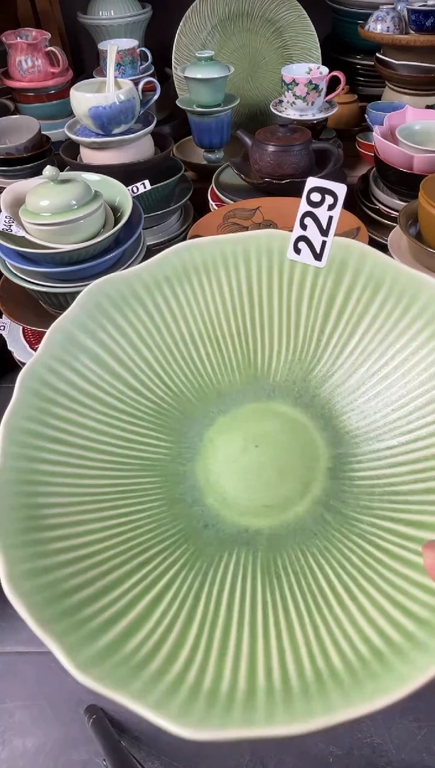 陶瓷花*229  美人醉条纹果盘