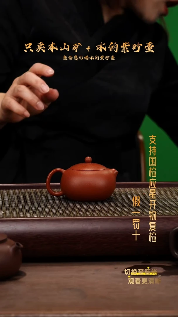 茶壶紫砂零添加朱泥西施壶