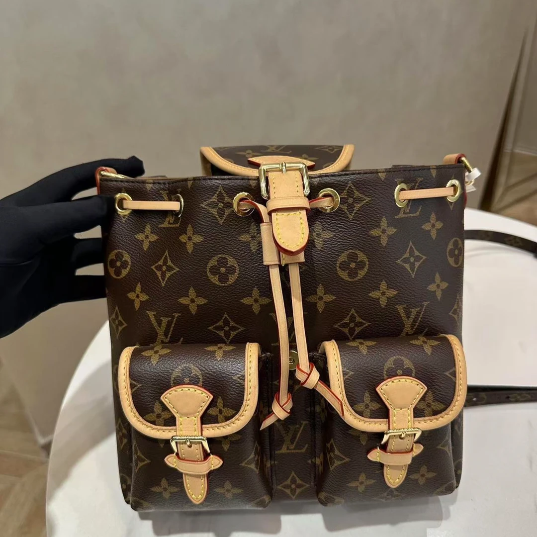 95新 LV GGS丨excursion小号老花金扣双肩包芯片款/67134700