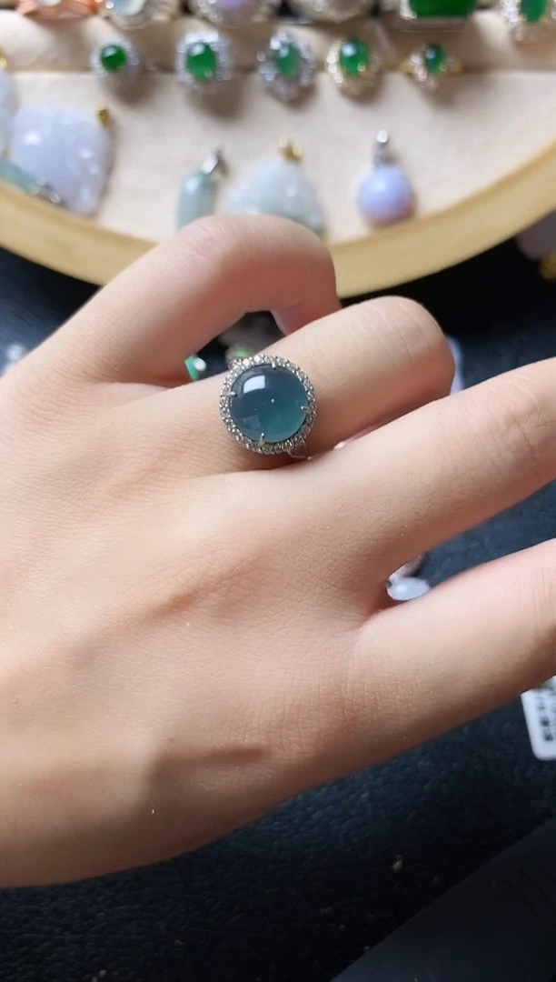 翡翠戒指银S925镶嵌11111