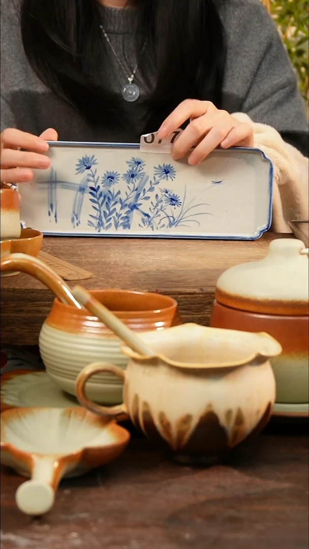 盘高颜值粗陶餐具限时抢购