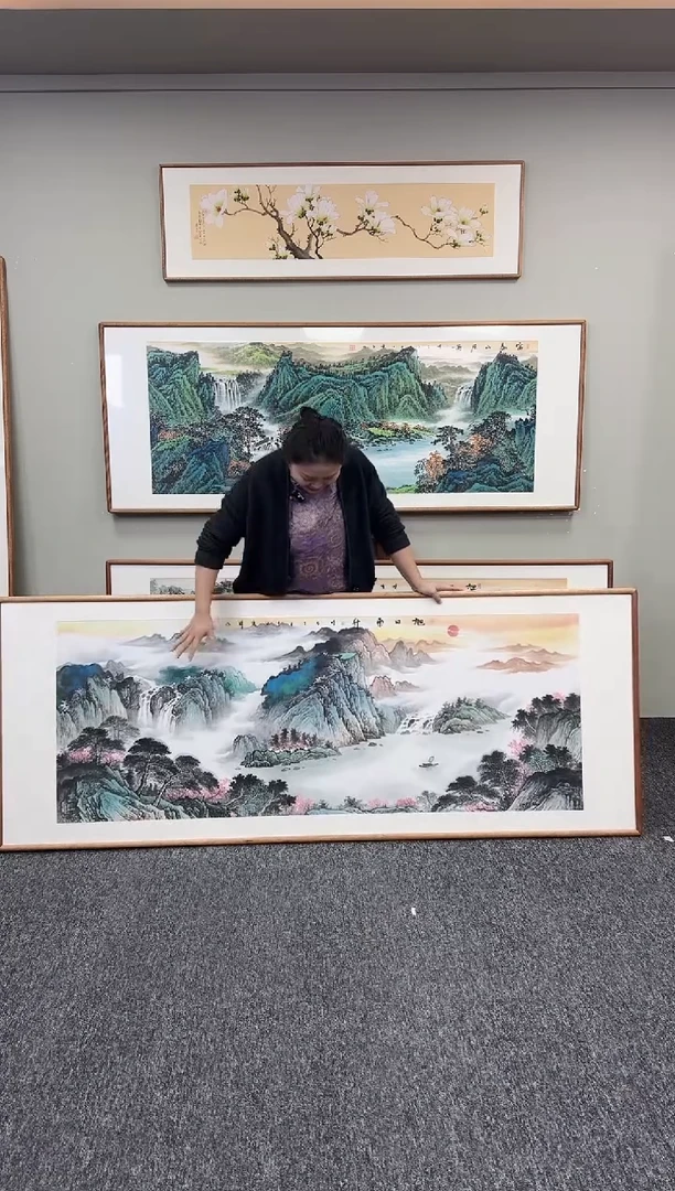 国画旭日东升210*80