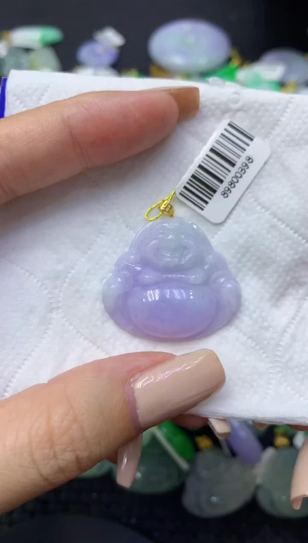 颈饰18K金镶嵌翡翠天然缅甸翡翠A货