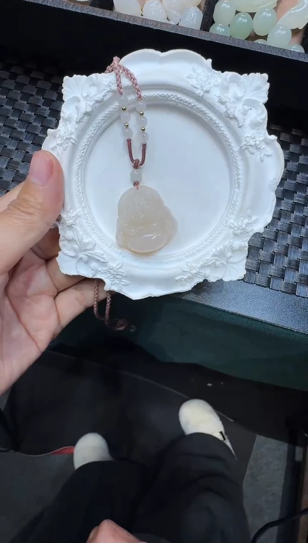 【闪购商品】和田玉颈饰未镶嵌藕粉30佛公