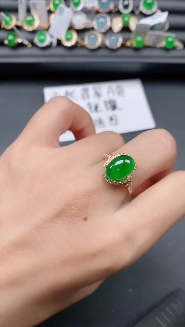 银S925镶嵌戒指翡翠11111