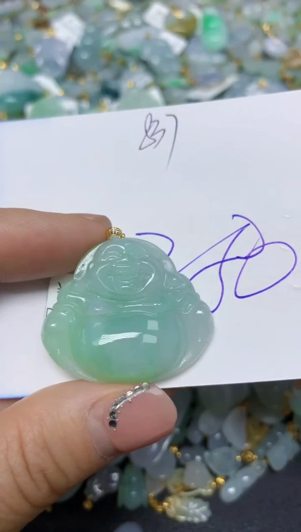 【闪购商品】翡翠挂件18K金镶嵌 天然翡翠A货
