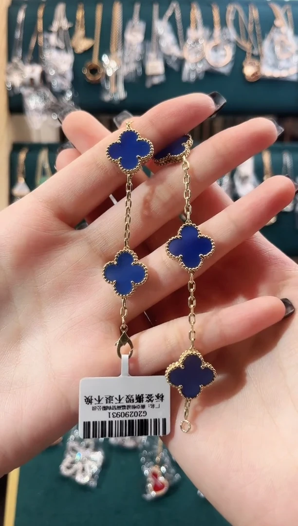 18K金镶嵌手链玛瑙/玉髓18K金镶嵌 K黄五花