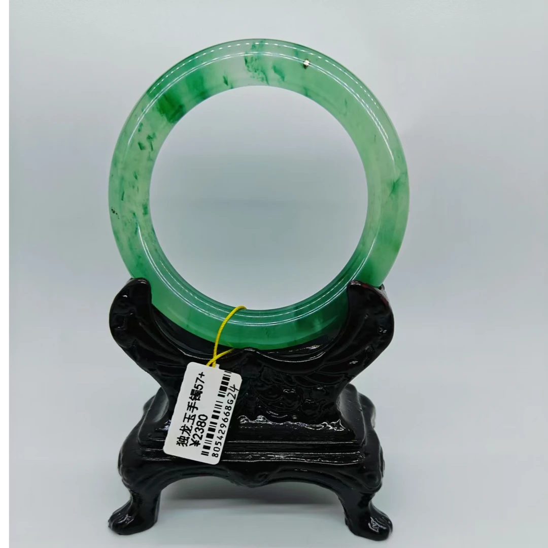 石英质玉手镯独龙玉冰阳绿24