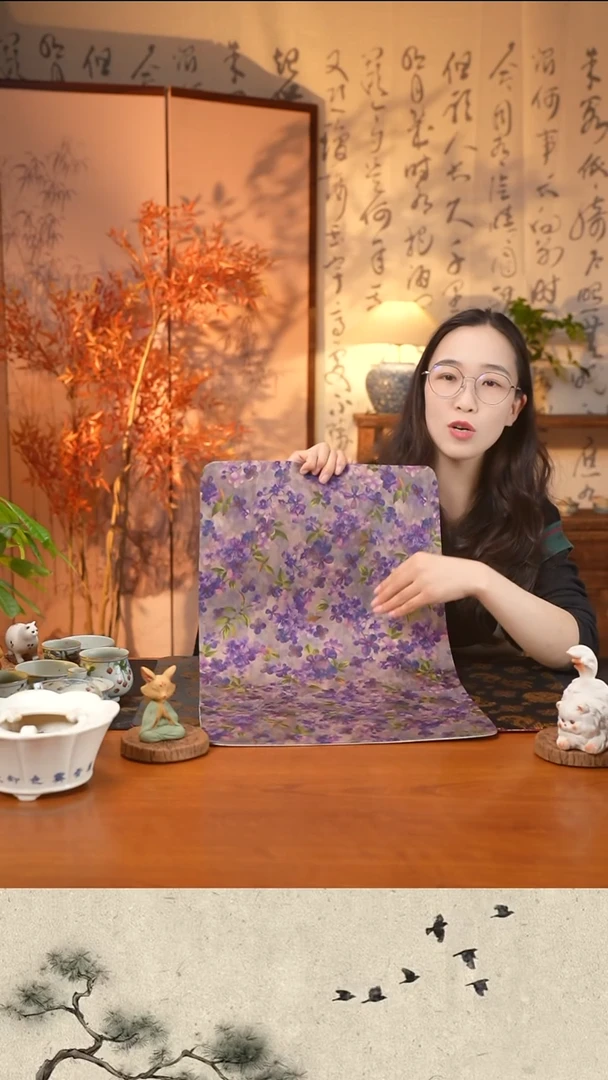 【闪购商品】紫藤花双面茶席双面茶席