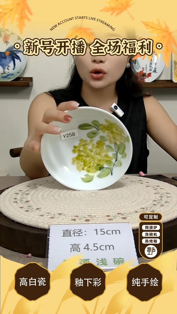 摆件景德镇手绘釉下彩陶瓷餐具