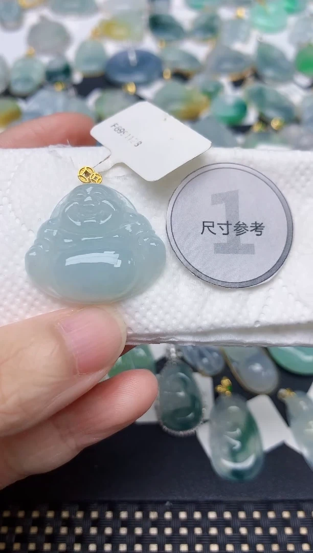 颈饰18K金镶嵌翡翠天然缅甸A货翡翠