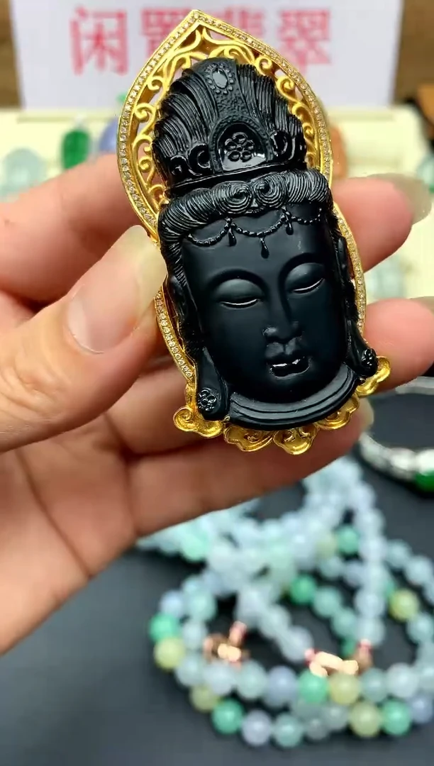 翡翠18K金镶嵌颈饰490-中国好珍宝