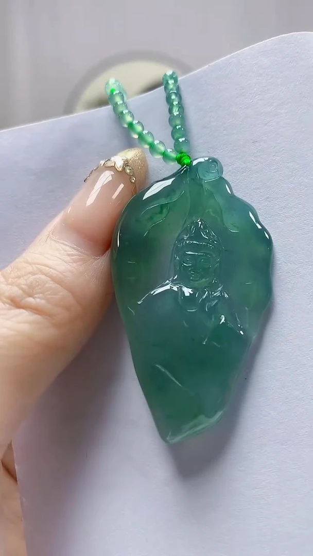 未镶嵌定制翡翠4852DD-毛货挂件赠珠链31