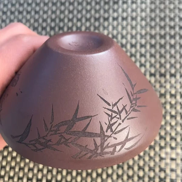 原矿紫砂主人杯品茗杯 底槽青 斗笠杯