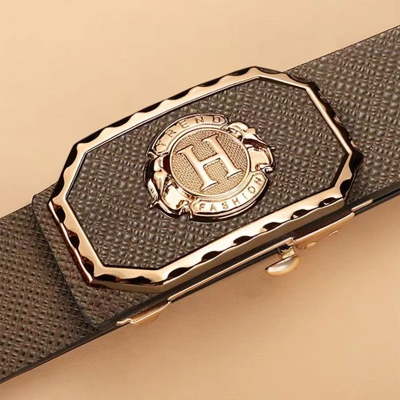 无牙自动扣新款内穿腰带新款高档潮男士裤腰带年轻人时尚休闲皮带