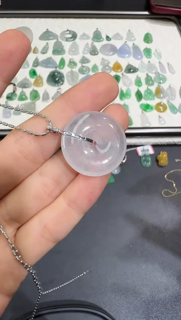 翡翠18K金镶嵌吊坠(不含链)X0617-1501-552