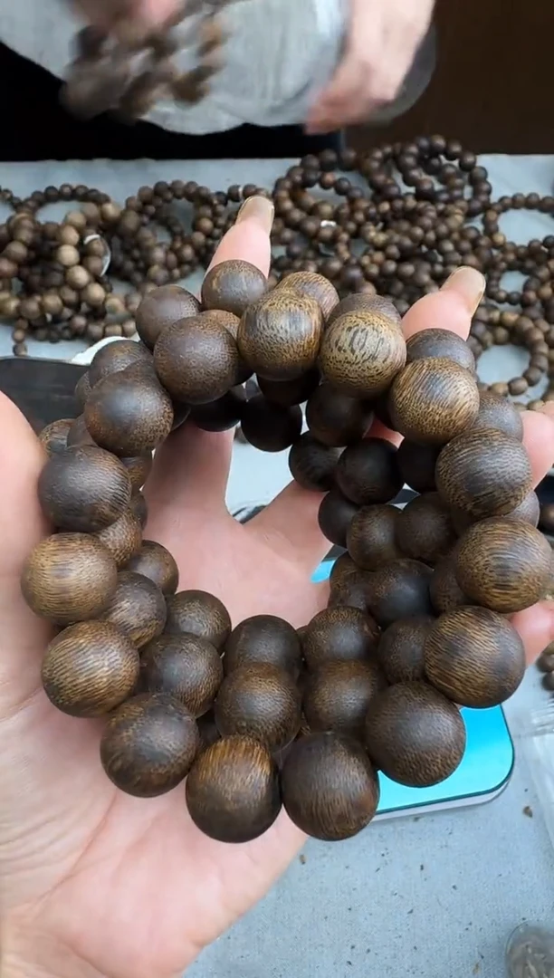 沉香手串1415张勺子圆珠单圈多样性发一