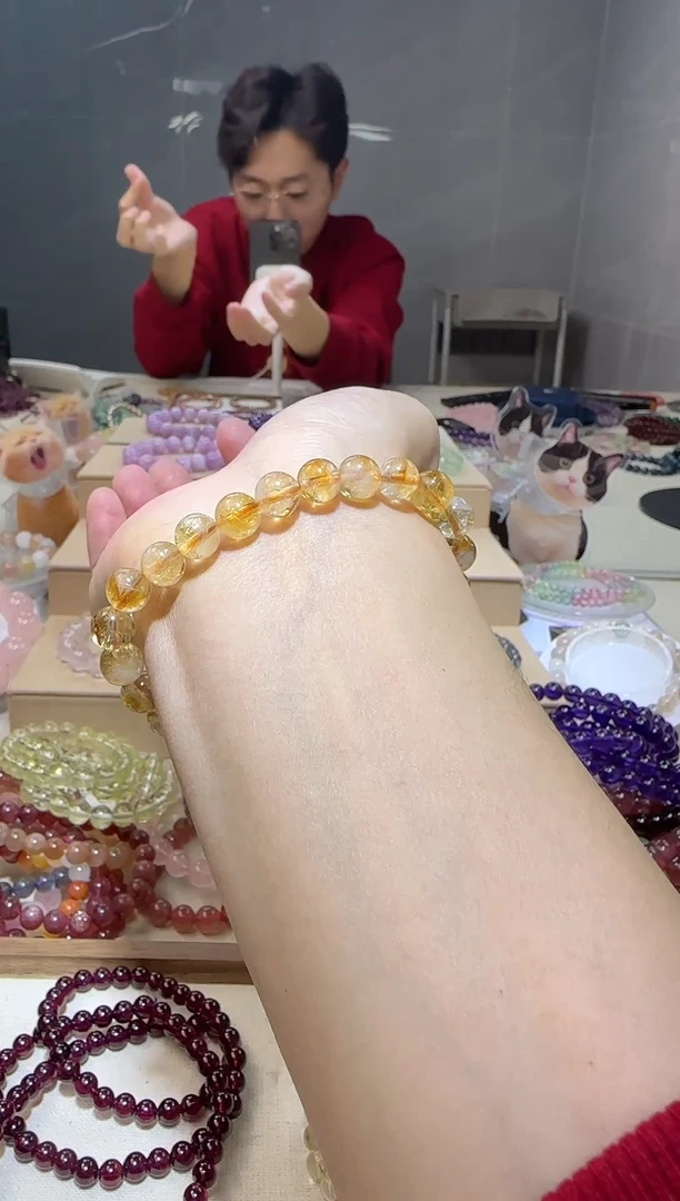 【闪购商品】水晶手链未镶嵌天然黄阿塞7+